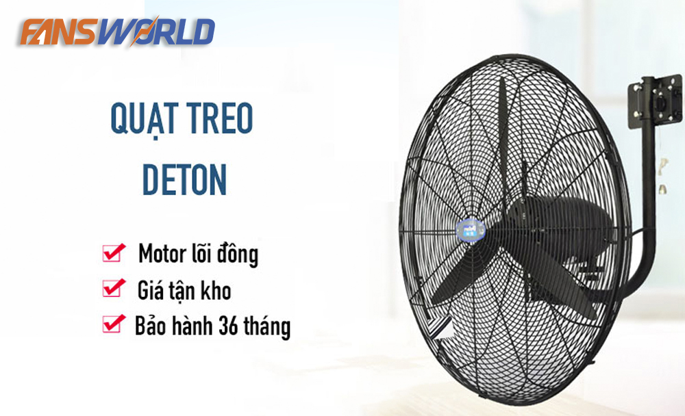 Quạt treo tường công nghiệp Deton DHW750-T được trang bị nhiều tính năng vượt trội