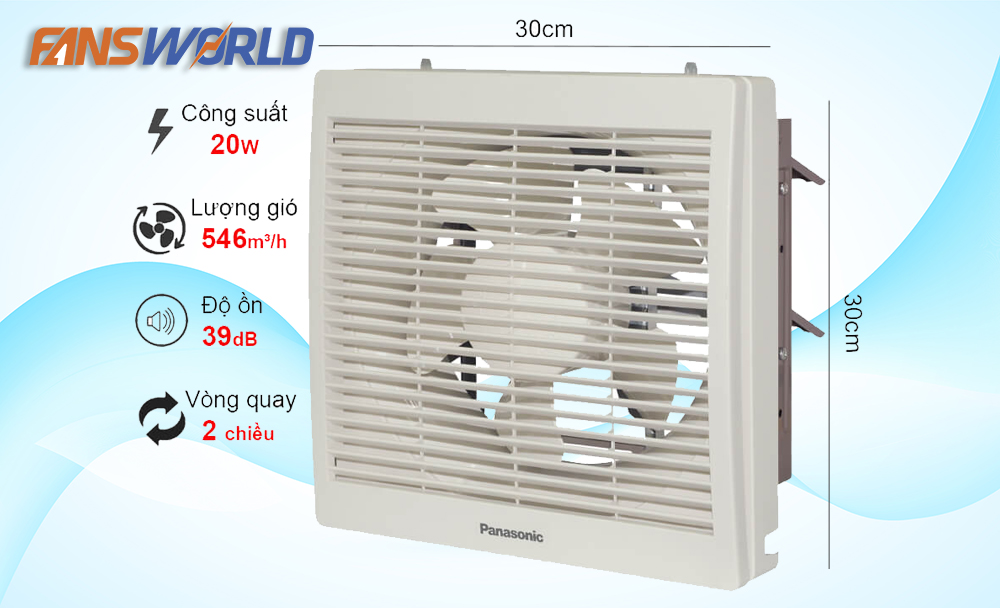 Quạt hút gắn tường Panasonic FV 30RL6 là giải pháp thông gió lý tưởng cho nhiều không gian