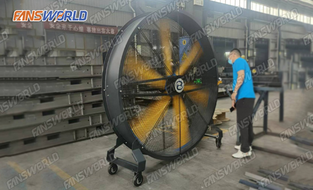 Kích cỡ thực tế của quạt công nghiệp di động 1.5M