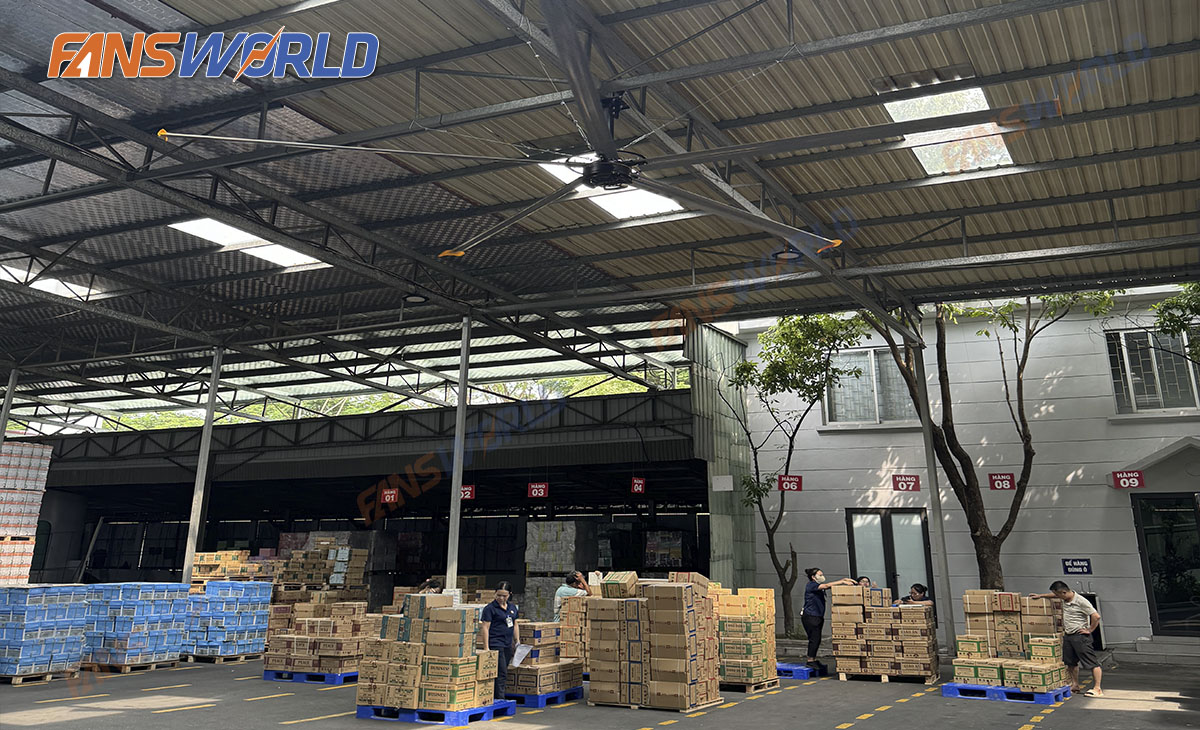 Lắp đặt 4 quạt trần công nghiệp tại Giấy Hải Tiến