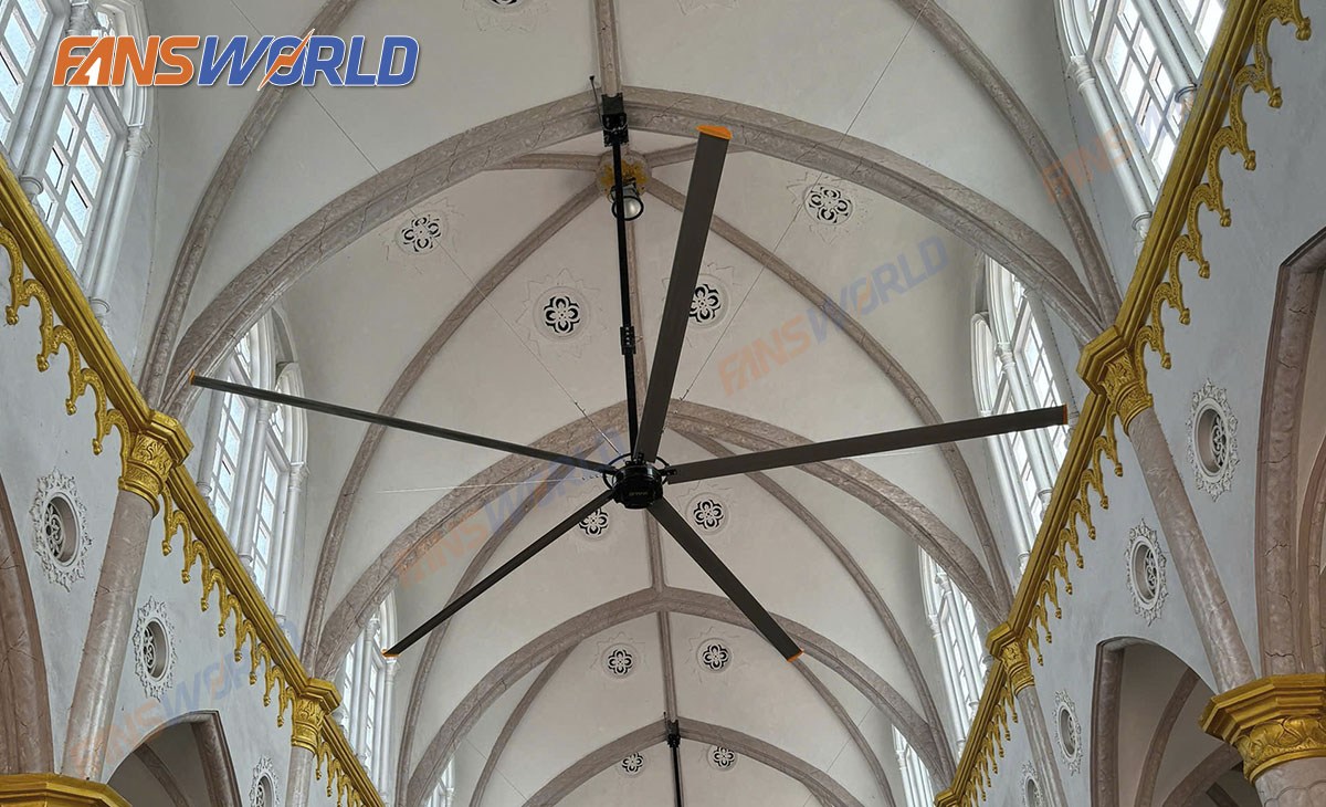 Quạt trần HVLS 7.3m trong giáo xứ An Lập