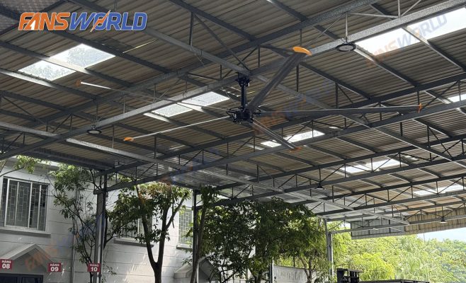 Quạt trần công nghiệp hvls số 4 tại Giấy Hải Tiến