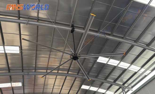 Lắp đặt 2 quạt trần công nghiệp tại Oto Hải Âu